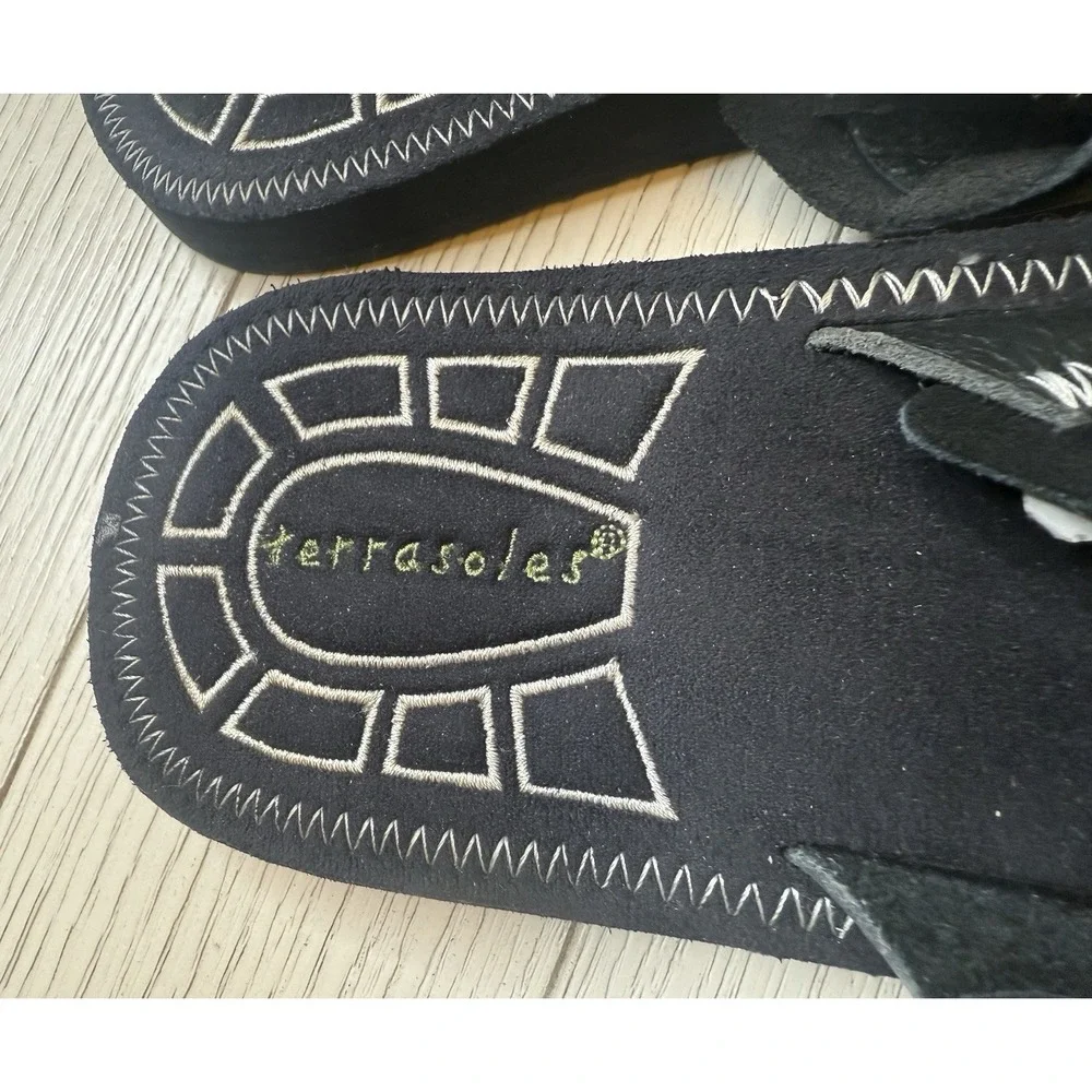 Terrasoles Flip Flop/Thongs/ Sandals Men's Sz 12 Black post toe.Summer, Vacation